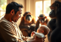 Babysprache: Menschliches Phänomen, selten bei Menschenaffen. Credits: Pugnalom by LabNews Media LLC