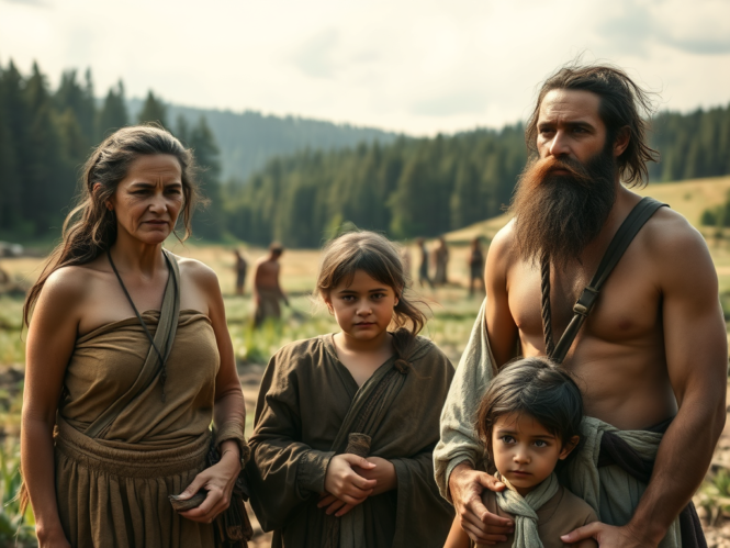 show-a-village-from-the-neolithic-age-with-women-men | Pugnalom Credits: KI generiert, Pugnalom