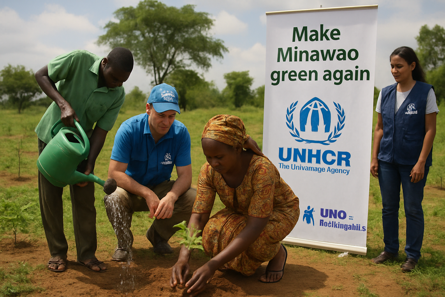 Die UNO-Flüchtlingshilfe setzt gemeinsam mit dem UNHCR auf konkrete Klimaanpassungsmaßnahmen. Dazu gehören Aufforstungsprojekte wie „Make Minawao green again“ in Kamerun sowie der UNHCR-Aktionsplan für Klimamaßnahmen 2024–2030. Credits: Pugnalom.io by LabNews Media LLC