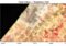 Der nördliche Teil des Gazastreifens (gelb umrandet) im September 2025. Rot kennzeichnet die Vegetationsflächen. | Quelle: ESA: Sentinel-2 | Copyright: Progress in Physical Geography