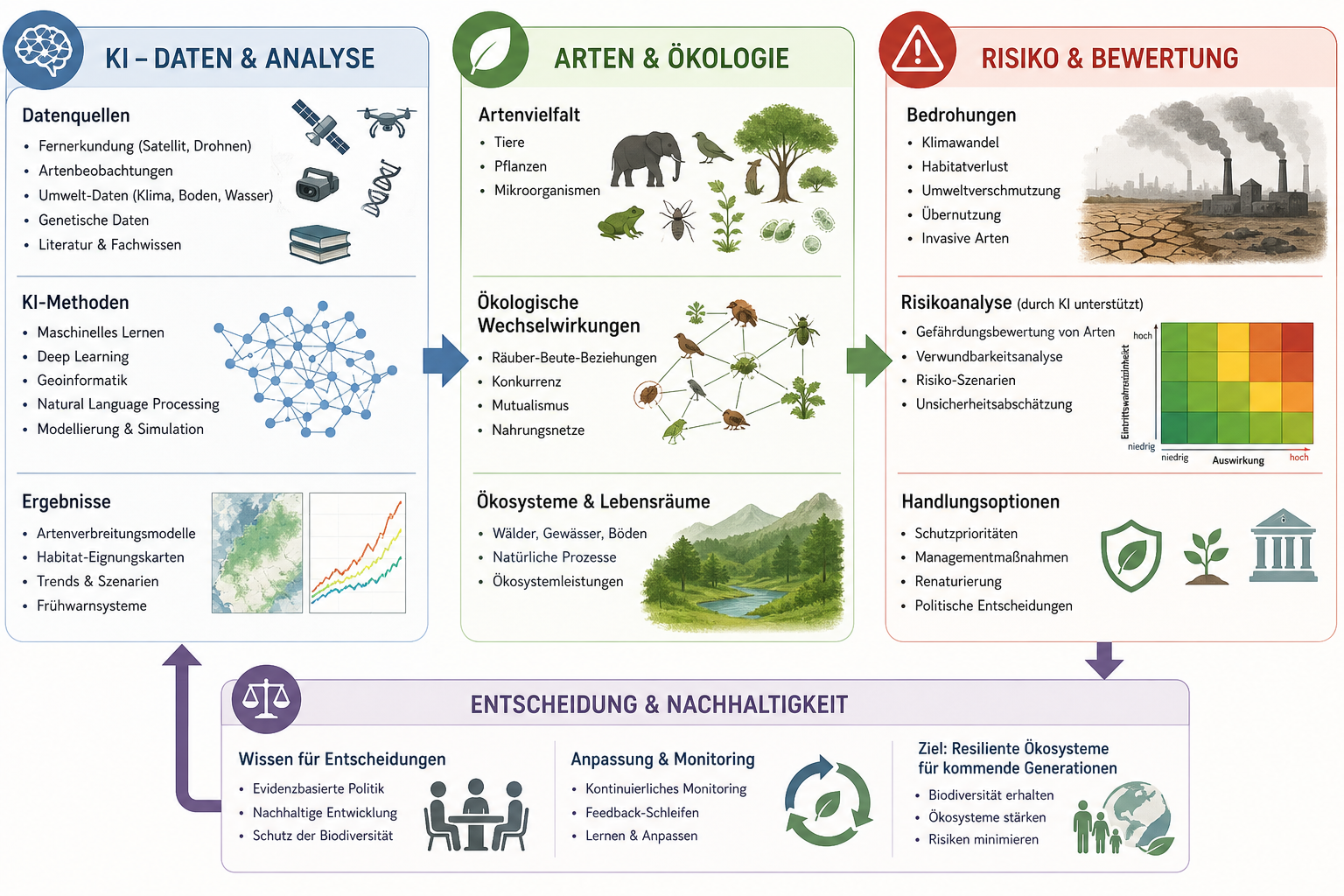 KI und Arten Ökologie Risiko | Pugnalom KI gerät außer Kontrolle und bedroht die Umwelt. Symbolbild KI generiert.