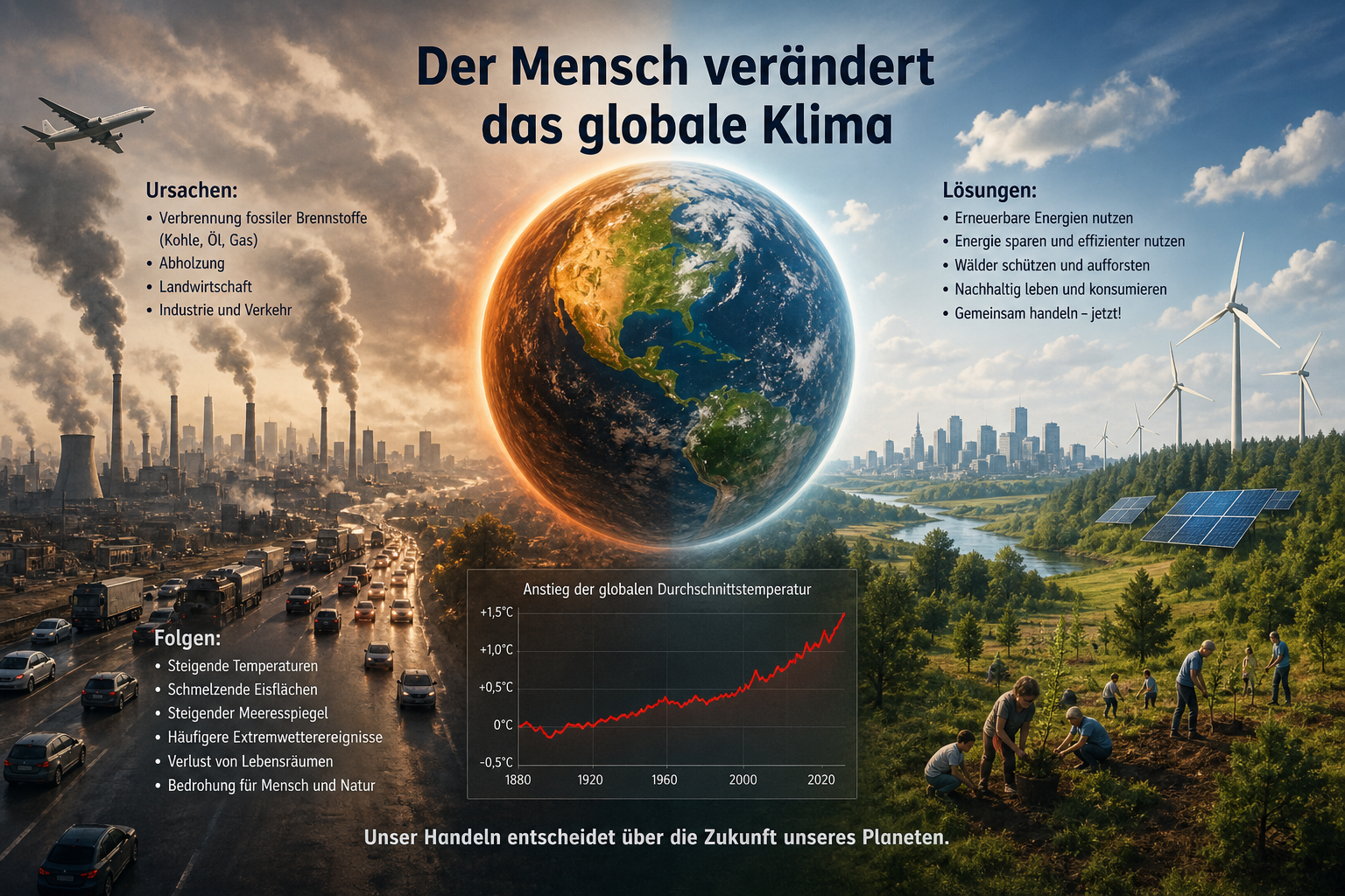 Der mensch verändert das globale klima | Pugnalom Belegt: Der Mensch verändert das globale Klima. Bild KI generiert. Credits: Pugnalom.io by LabNews Media LLC