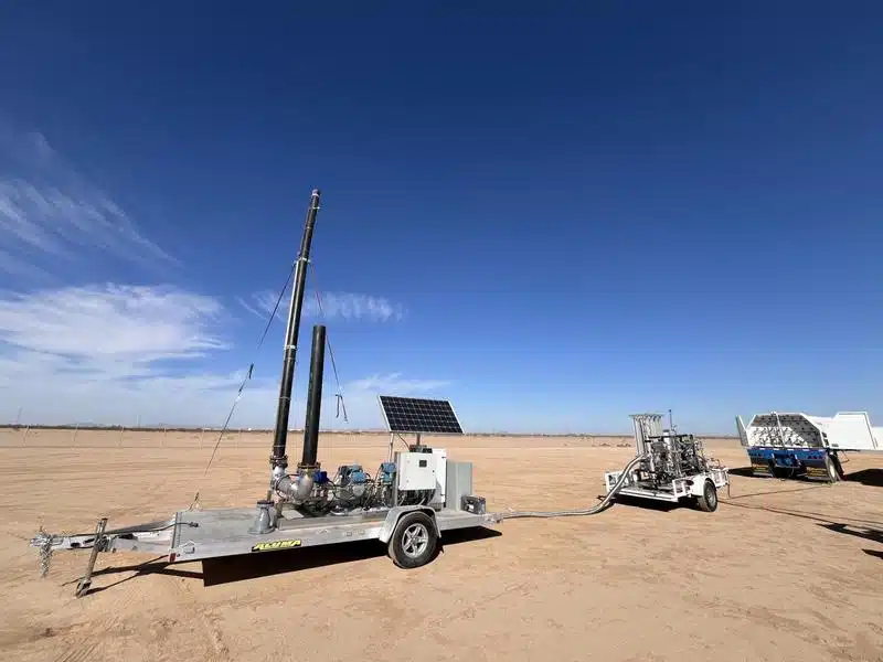 Solarmodule versorgen Anlagen zur Methanfreisetzung am Forschungsstandort in Casa Grande, Arizona, mit Energie. Credits: Frances Reuland